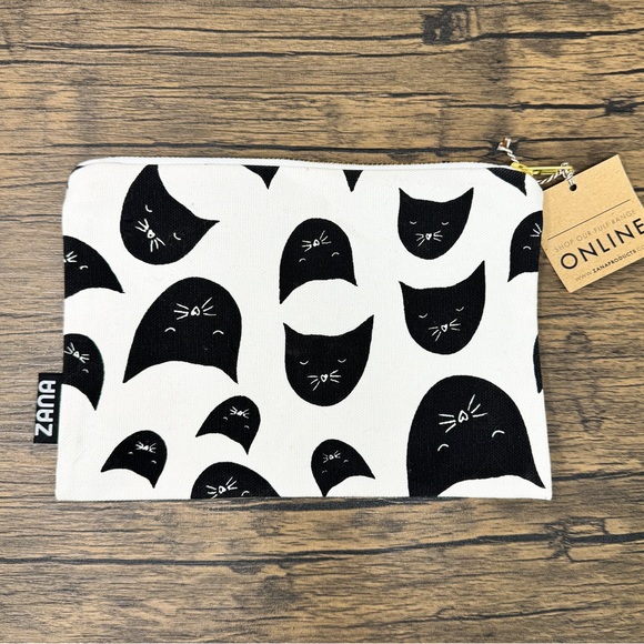 Crazy Cat Lady canvas zippered pouch, Zane Products fabric pouch - Picture 8 of 9